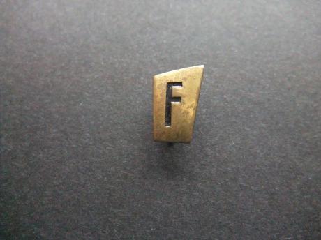 Onbekend logo F goudkleurig